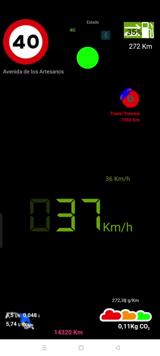 Pantalla de conduccion de ISLA